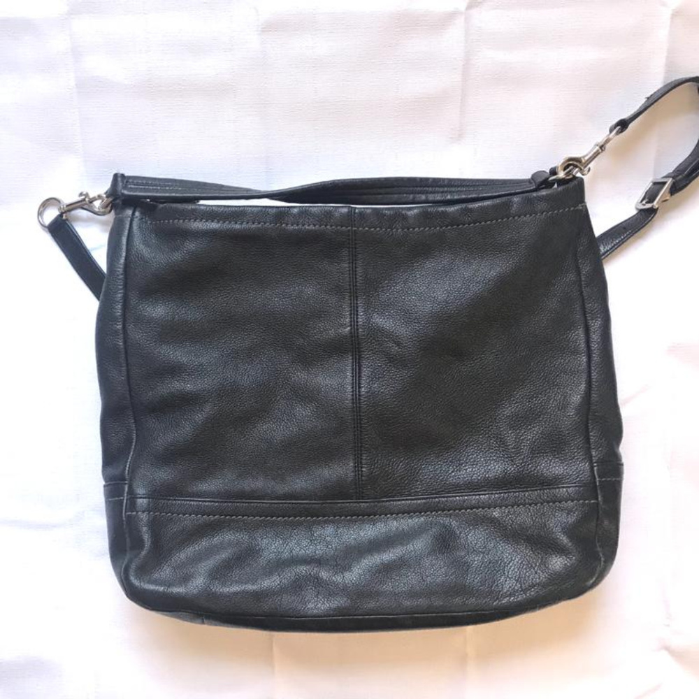 Black Coach Leather Hobo Crossbody Purse - Picture 4 of 8